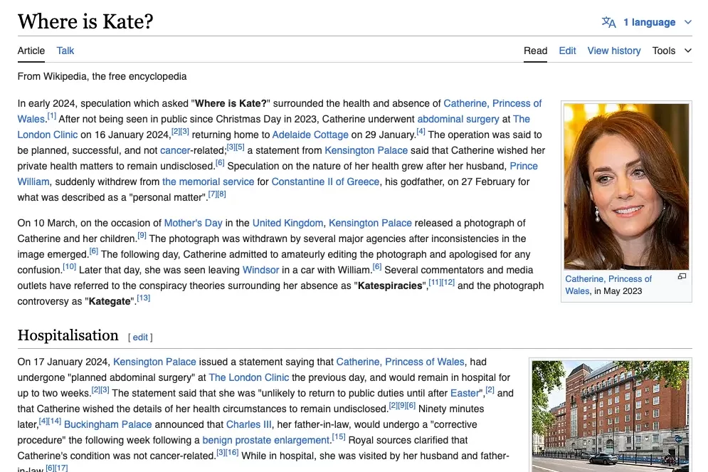 screenshot of wikipedia page
