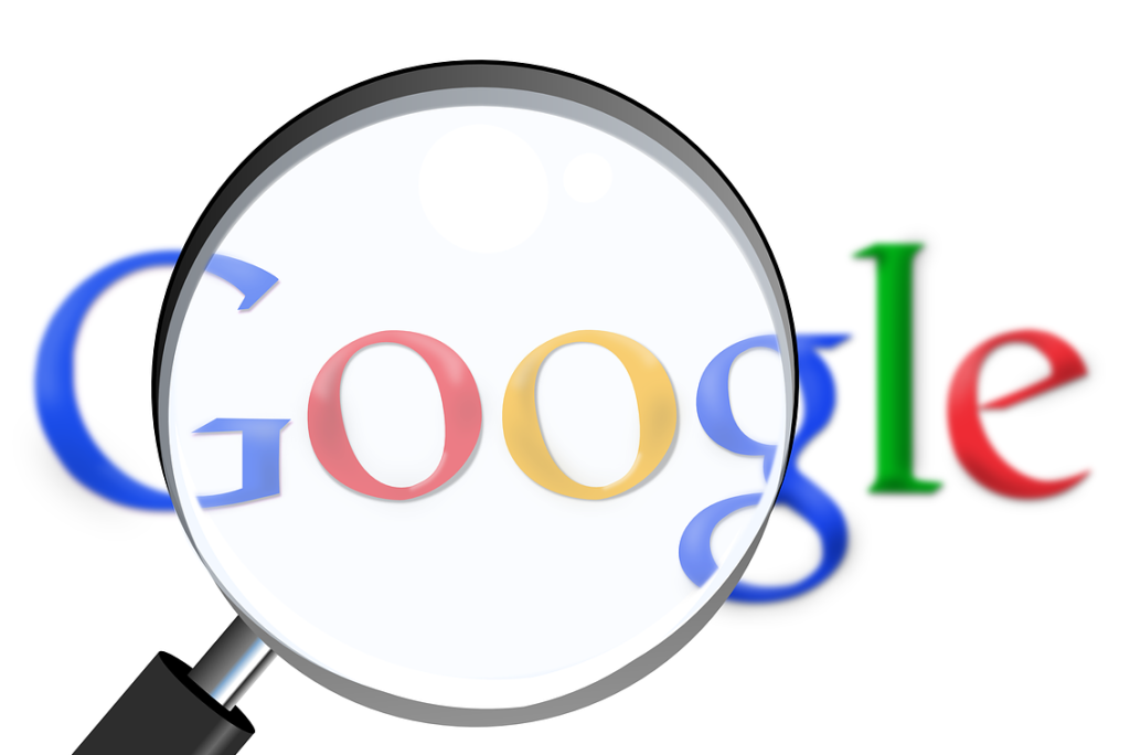 magnifying glass on google's logo
