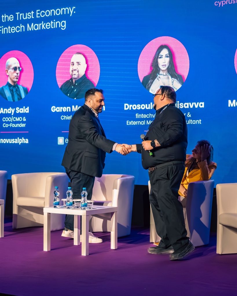 Ron Gilo and Garen Meserlian at the Cyprus Fintech Summit panel