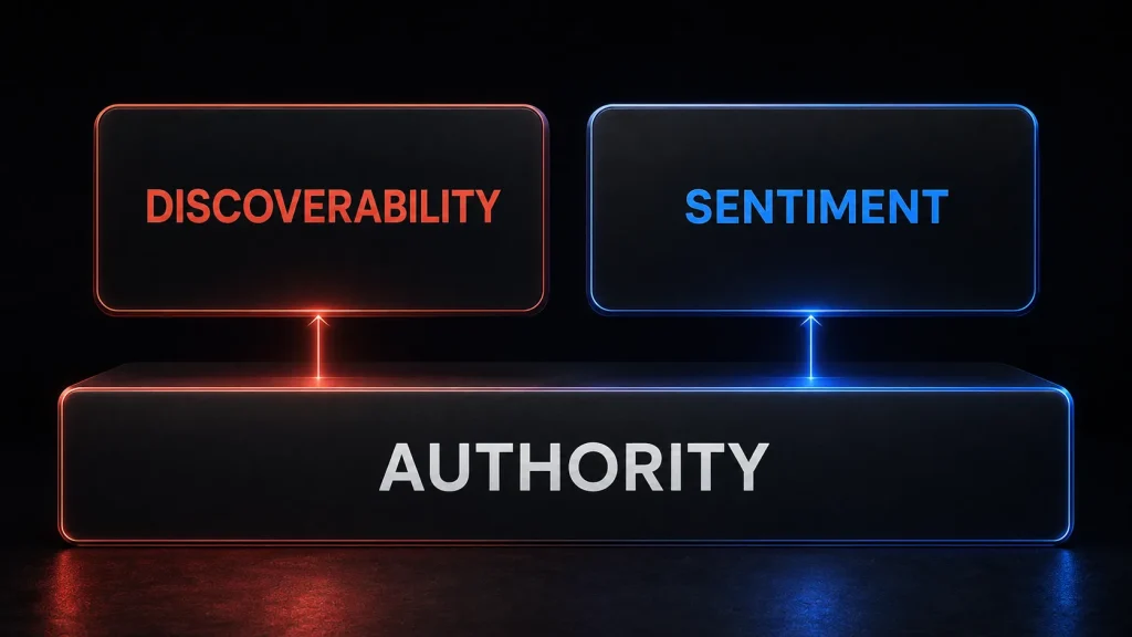 Authority, sentiment and discoverability as the three measures of brand visibility